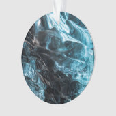 Blaues Eis in der Eishöhle Abstrakt Ornament (Vorderseite)