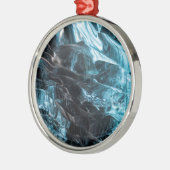 Blaues Eis in der Eishöhle Abstrakt Ornament Aus Metall (Links)