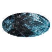 Blaues Eis in der Eishöhle Abstrakt Schneidebrett (Ecke)