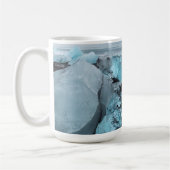 Blaues Eis in der Strandsaison, Island Kaffeetasse (Links)