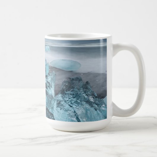 Blaues Eis in der Strandsaison, Island Kaffeetasse (Rechts)