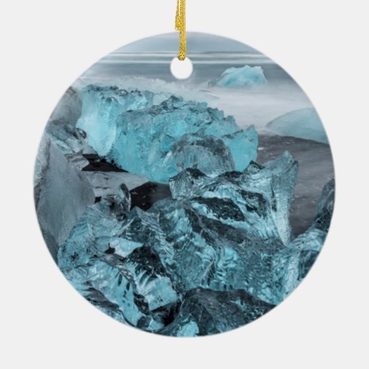 Blaues Eis in der Strandsaison, Island Keramikornament (Hinten)