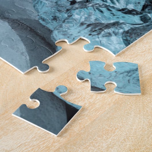 Blaues Eis in der Strandsaison, Island Puzzle (Seite)