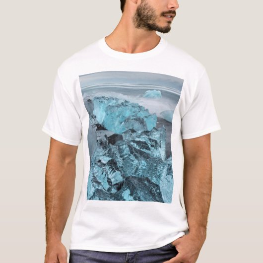 Blaues Eis in der Strandsaison, Island T-Shirt (Vorderseite)