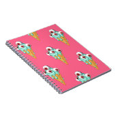 Blaues Eis mit Augen. Rosa Hintergrund. Seamles Notizblock (Rechte Seite)