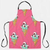 Blaues Eis mit Augen. Rosa Hintergrund. Seamles Schürze (Vorderseite)