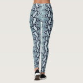 Blaues Eis verblasste Python Snakeskin Leggings (Rückseite)