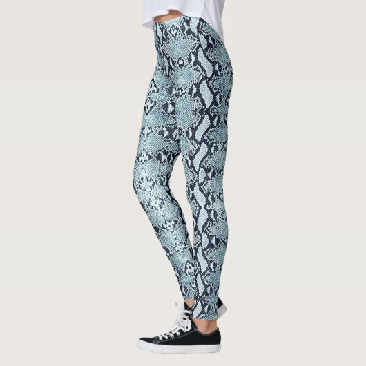Blaues Eis verblasste Python Snakeskin Leggings (Links)