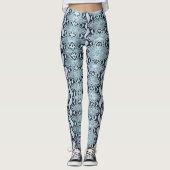 Blaues Eis verblasste Python Snakeskin Leggings (Vorderseite)