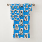 Blaues Eisbär-Musterdesign  Badhandtuch Set (Insitu)