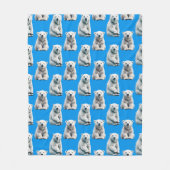 Blaues Eisbär-Musterdesign Fleecedecke (Vorderseite)