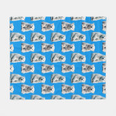 Blaues Eisbär-Musterdesign Fleecedecke (Vorderseite (Horizontal))