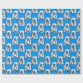 Blaues Eisbär-Musterdesign Geschenkpapier (Flach)
