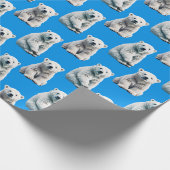 Blaues Eisbär-Musterdesign Geschenkpapier (Ecke)