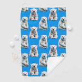 Blaues Eisbär-Musterdesign  Golfhandtuch (Insitu)