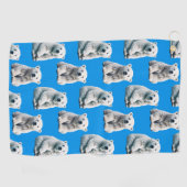 Blaues Eisbär-Musterdesign  Golfhandtuch (Horizontal)
