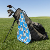 Blaues Eisbär-Musterdesign  Golfhandtuch (Gras)