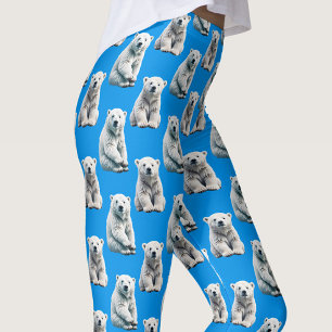 Blaues Eisbär-Musterdesign Leggings