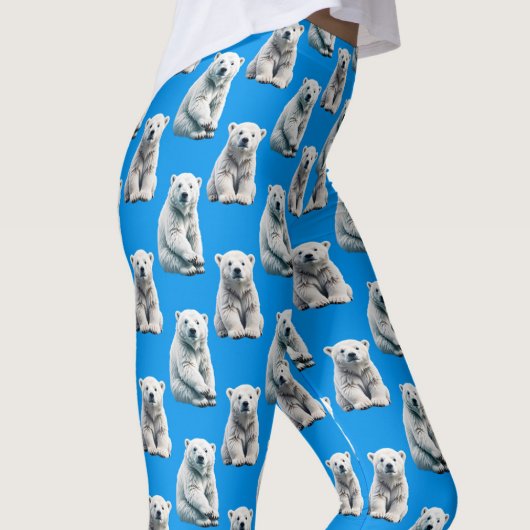 Blaues Eisbär-Musterdesign Leggings