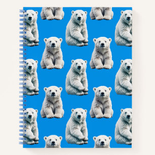 Blaues Eisbär-Musterdesign  Notizblock