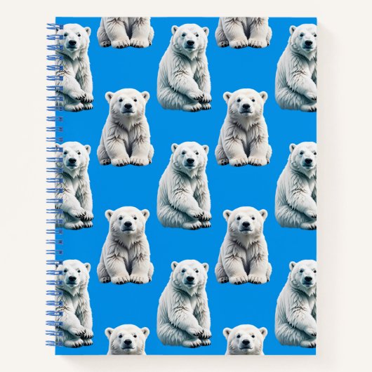 Blaues Eisbär-Musterdesign Notizblock (Vorderseite)