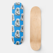 Blaues Eisbär-Musterdesign Skateboard (Vorderseite)
