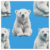 Blaues Eisbär-Musterdesign Stoff (Nahaufnahme)