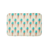 Blaues Eiscreme-Kronmuster, hellgelb Badematte (Vorderseite)