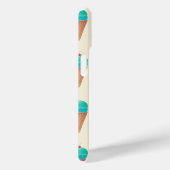 Blaues Eiscreme-Kronmuster, hellgelb Case-Mate iPhone Hülle (Rückseite / Rechts)