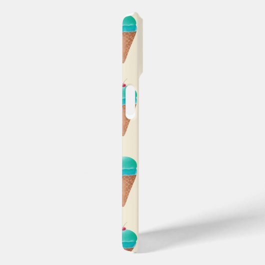 Blaues Eiscreme-Kronmuster, hellgelb Case-Mate iPhone Hülle (Rückseite / Rechts)