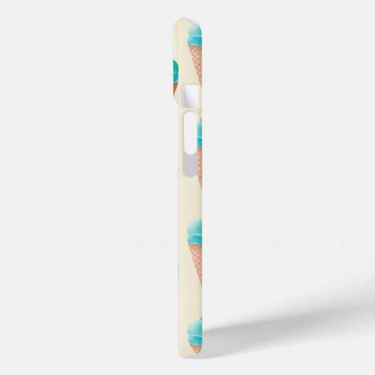 Blaues Eiscreme-Kronmuster, hellgelb Case-Mate iPhone Hülle (Rückseite / Links)