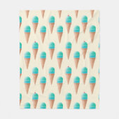 Blaues Eiscreme-Kronmuster, hellgelb Fleecedecke (Vorderseite)