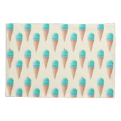 Blaues Eiscreme-Kronmuster, hellgelb Kissenbezug (Rückseite)