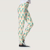 Blaues Eiscreme-Kronmuster, hellgelb Leggings (Rechts)