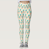 Blaues Eiscreme-Kronmuster, hellgelb Leggings (Vorderseite)