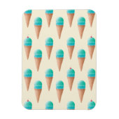 Blaues Eiscreme-Kronmuster, hellgelb Magnet (Vertikal)