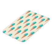 Blaues Eiscreme-Kronmuster, hellgelb Magnet (Linke Seite)