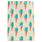 Blaues Eiscreme-Kronmuster, hellgelb Mittlere Geschenktüte (Vorderseite)