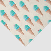 Blaues Eiscreme-Kronmuster, hellgelb Seidenpapier (Ausschnitt)