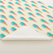 Blaues Eiscreme-Kronmuster, hellgelb Sherpadecke (3/4)