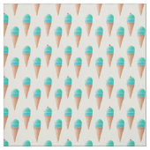 Blaues Eiscreme-Kronmuster, hellgelb Stoff (Muster)