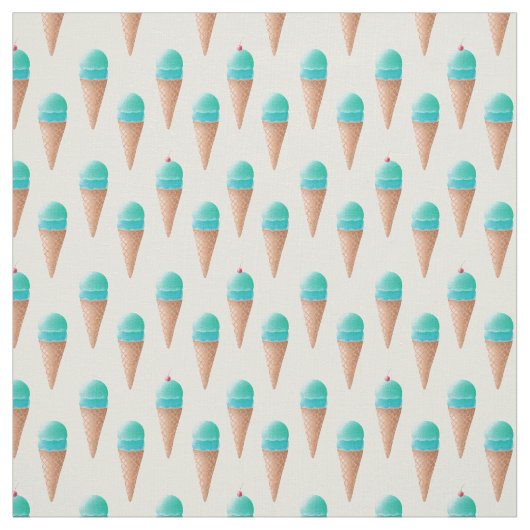 Blaues Eiscreme-Kronmuster, hellgelb Stoff (Muster)