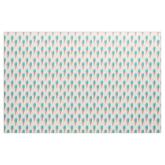 Blaues Eiscreme-Kronmuster, hellgelb Stoff (Fat Quarter (45,7 x 55,9 cm))