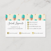 Blaues Eiscreme-Kronmuster, hellgelb Visitenkarte (Rückseite)