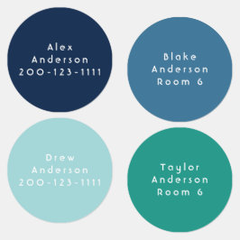 Blaues Eisen auf Kid's Labels Etiketten