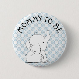 Blaues Elefant-Baby-Duschen-Button Button