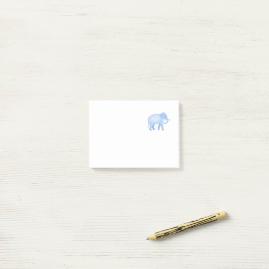 Blaues Elefant-Baby Post-it Klebezettel (Auf Schreibtisch)