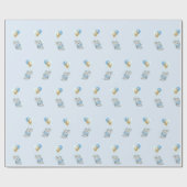 Blaues Elefant-Babyshower-Geschenkpapier Geschenkpapier (Flach)