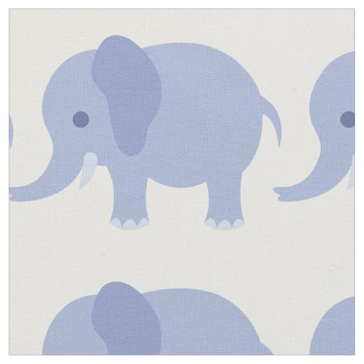 Blaues Elefant-Druck-Gewebe Stoff (Nahaufnahme)