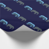 Blaues Elefant-Packpapier Geschenkpapier (Ecke)
